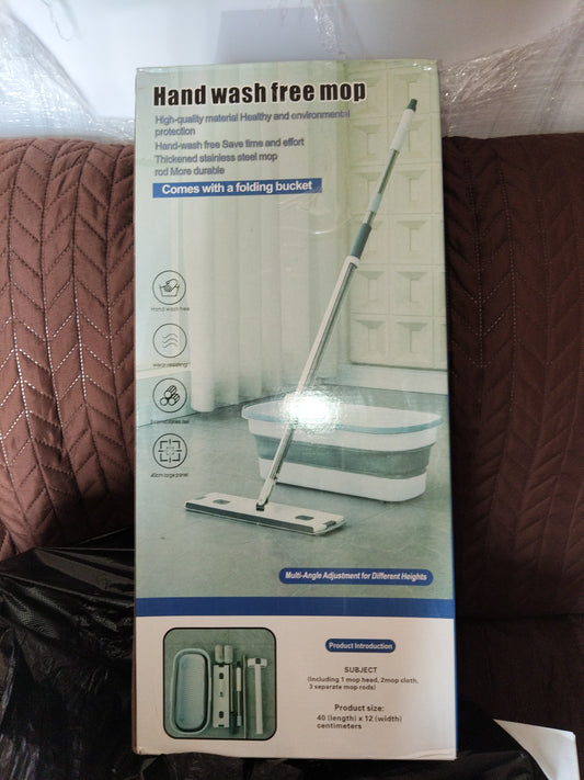 Cubo de trapeador plegable con asa para limpieza